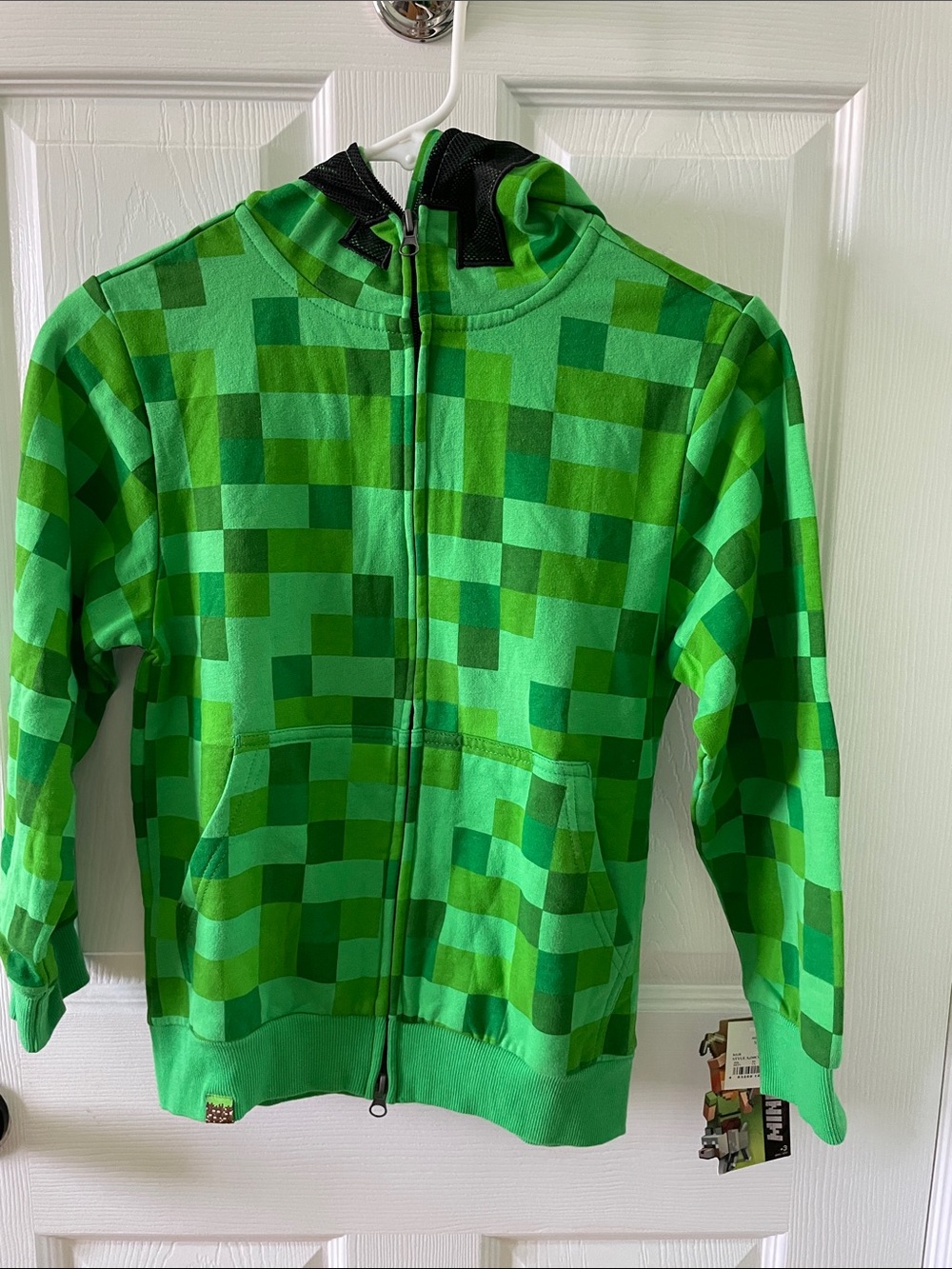 NWT J!NX Minecraft Creeper Full Zip Mask Costume Hoodie Youth Small